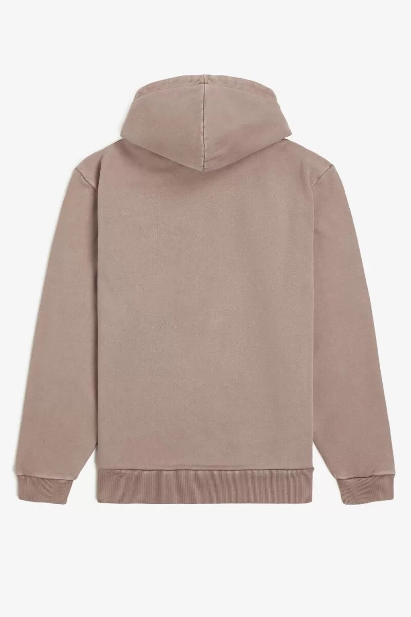sudadera con capucha fred perry heavyweight para hombre en rosa oscuro