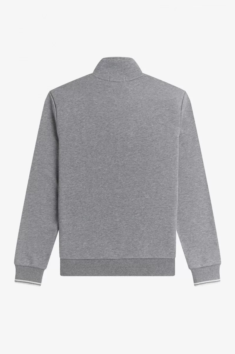 sudadera fred perry con media cremallera para hombre en gris