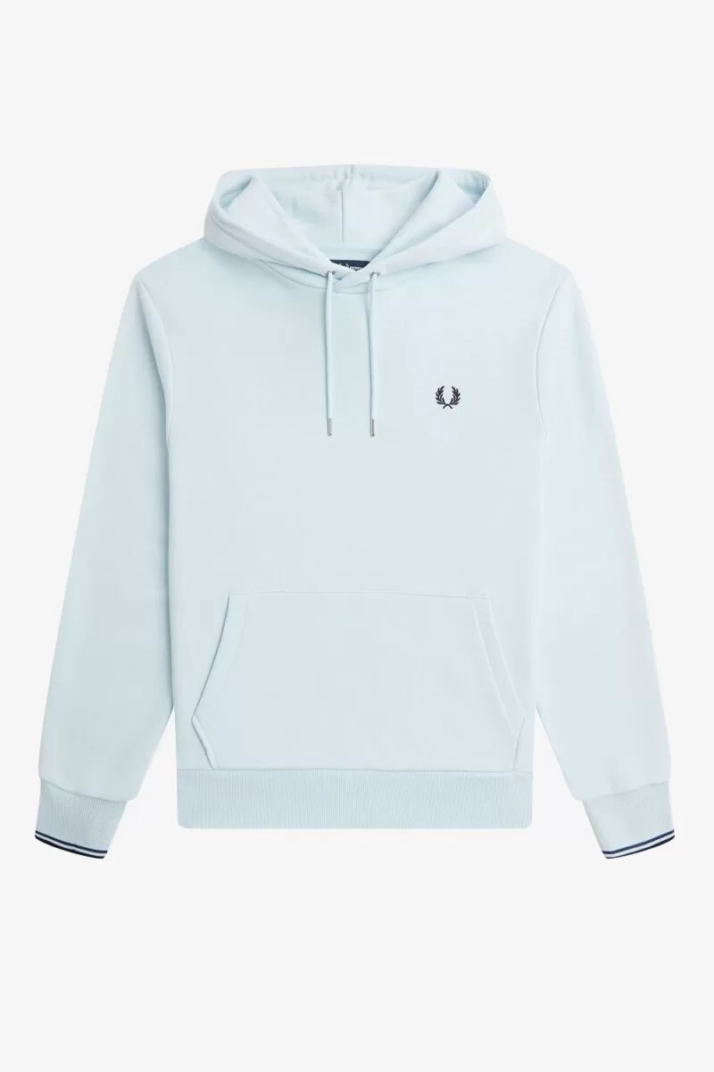 sudadera con capucha y ribete de fred perry para hombre en color aguamarina claro