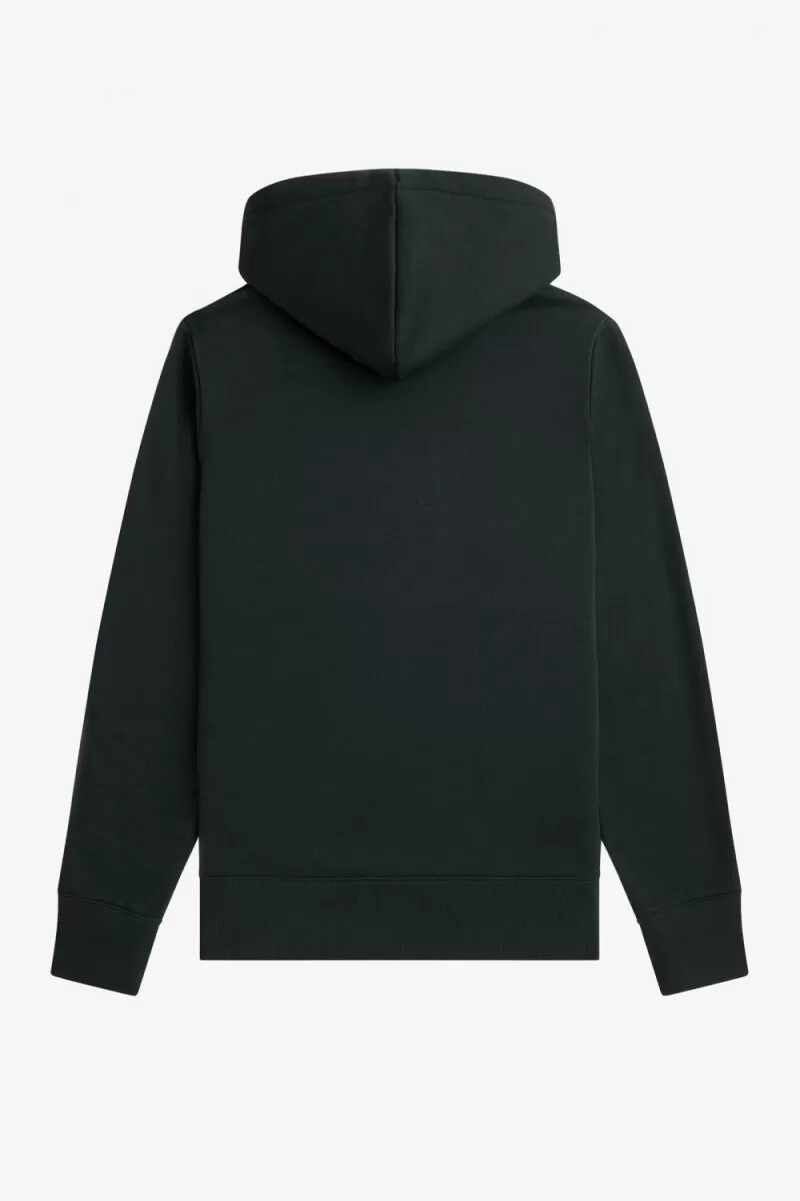 sudadera con capucha bordada fred perry para hombre en verde noche