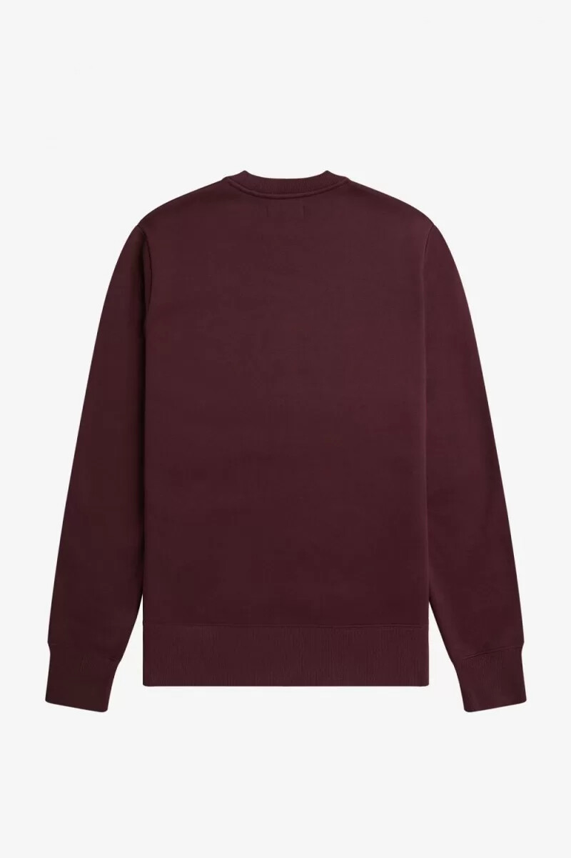 sudadera fred perry bordada para hombre color sangre de buey
