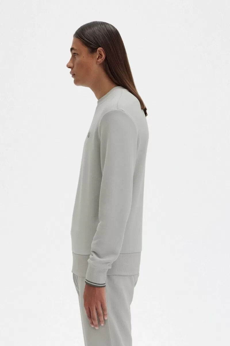 sudadera fred perry con cuello redondo para hombre en gris