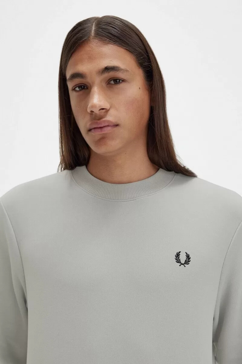 sudadera fred perry con cuello redondo para hombre en gris