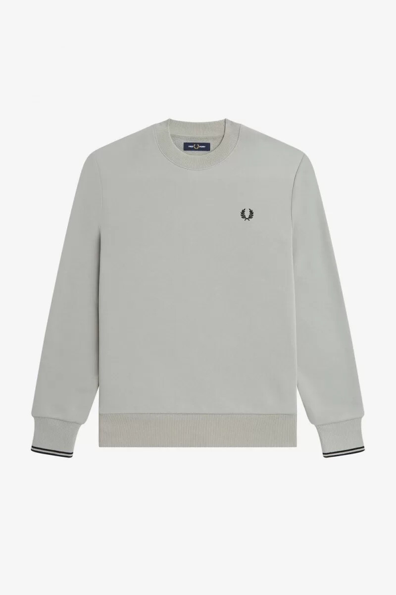 sudadera fred perry con cuello redondo para hombre en gris