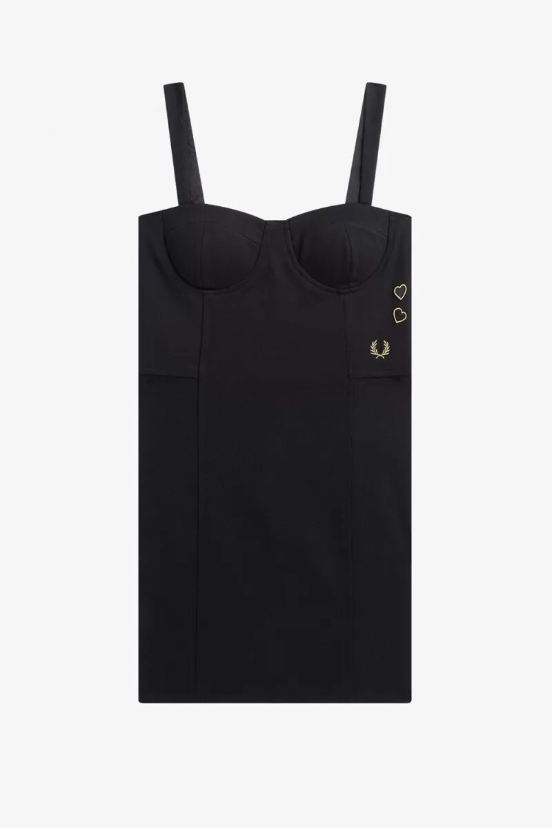 vestido ajustado negro para mujer de fred perry