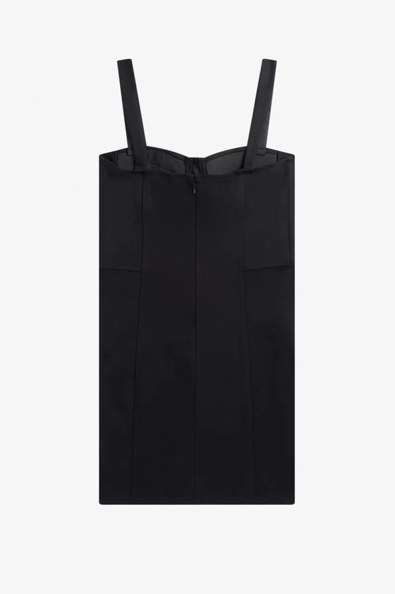 vestido ajustado negro para mujer de fred perry