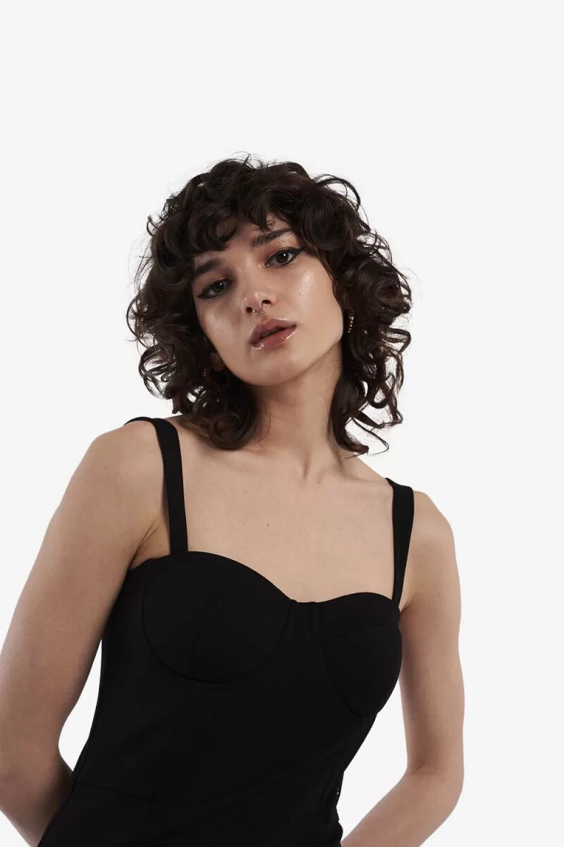 vestido ajustado negro para mujer de fred perry