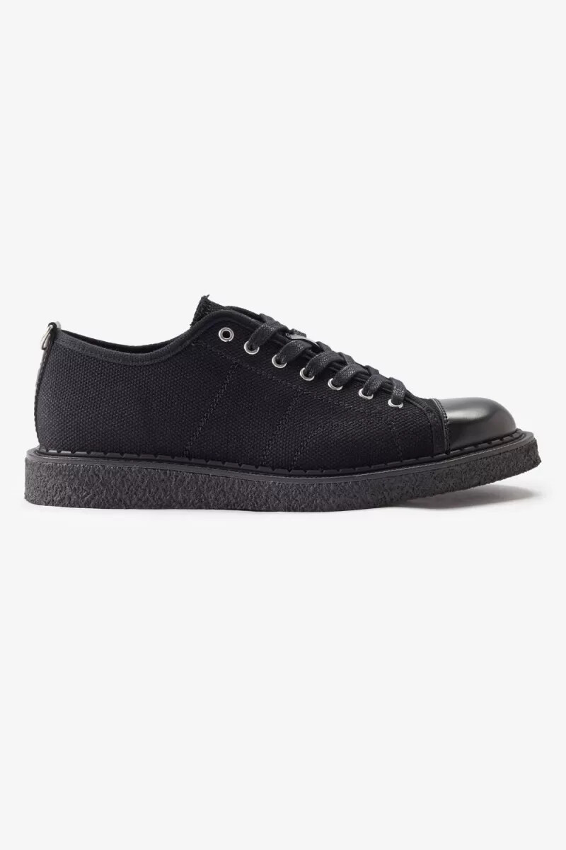 zapatillas de lona fred perry canvas monkey para hombre color negro