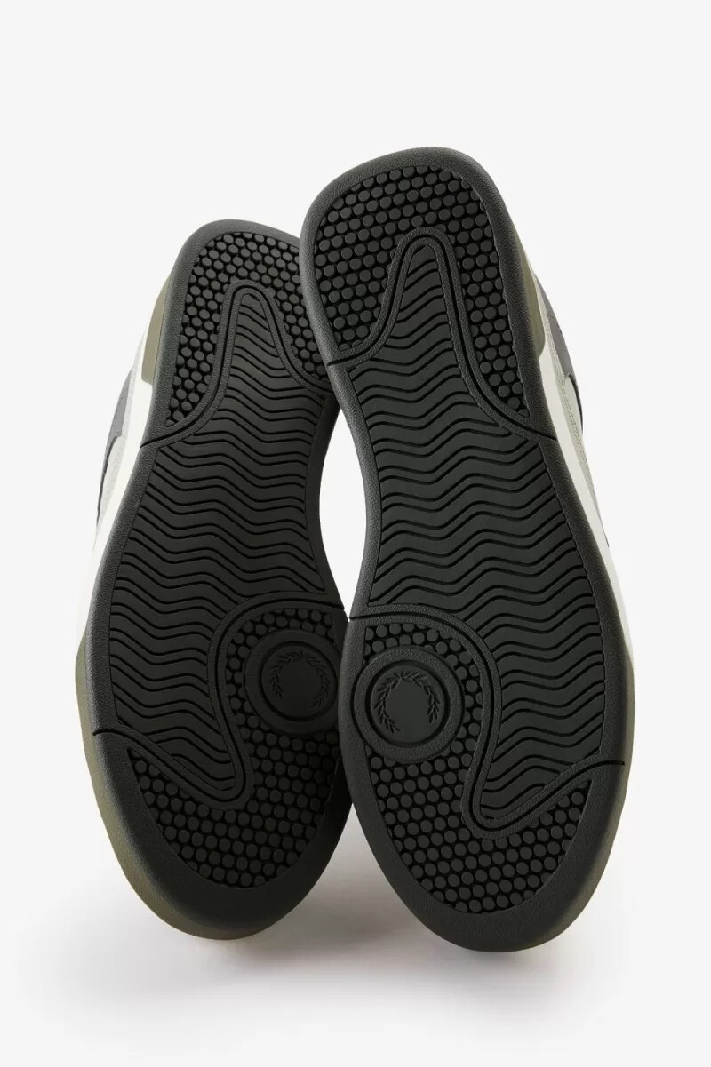 zapatillas fred perry b300 para hombre en color menta claro y beige claro