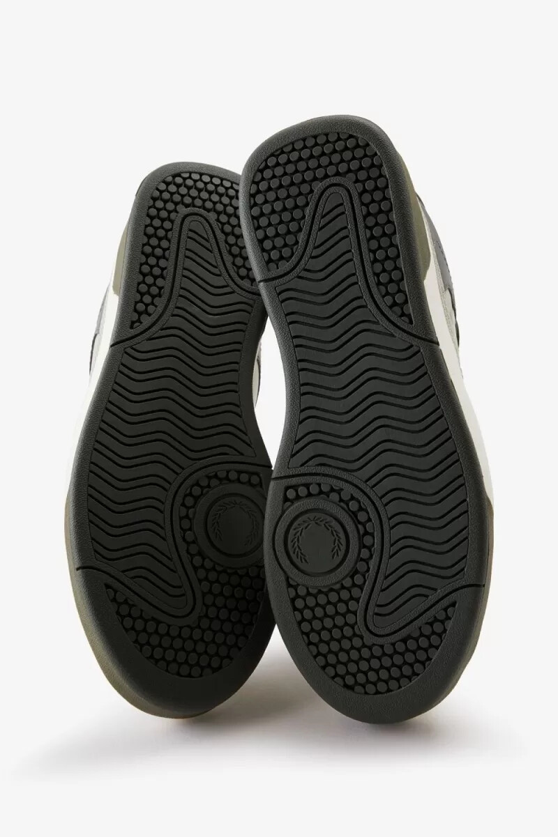 zapatillas fred perry b300 para hombre en color menta claro y beige claro