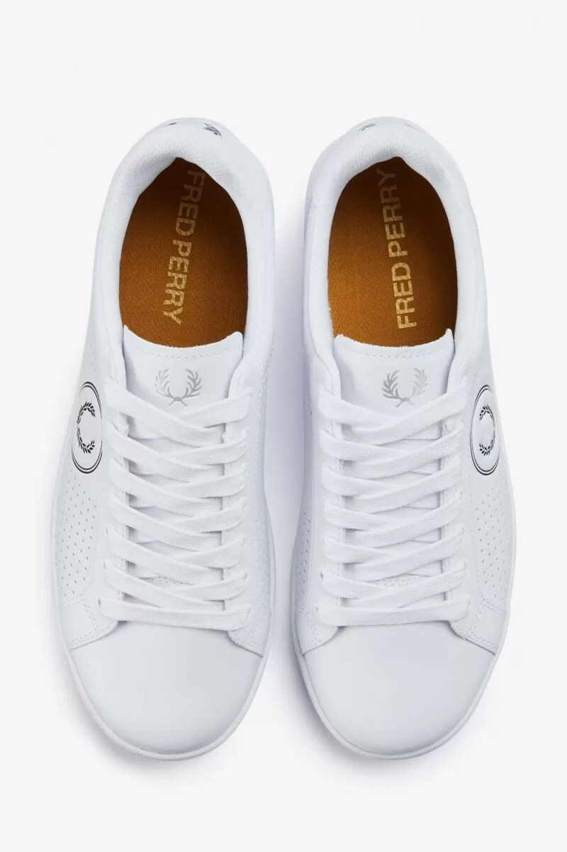 zapatillas de tenis fred perry b721 para hombre color blanco y negro