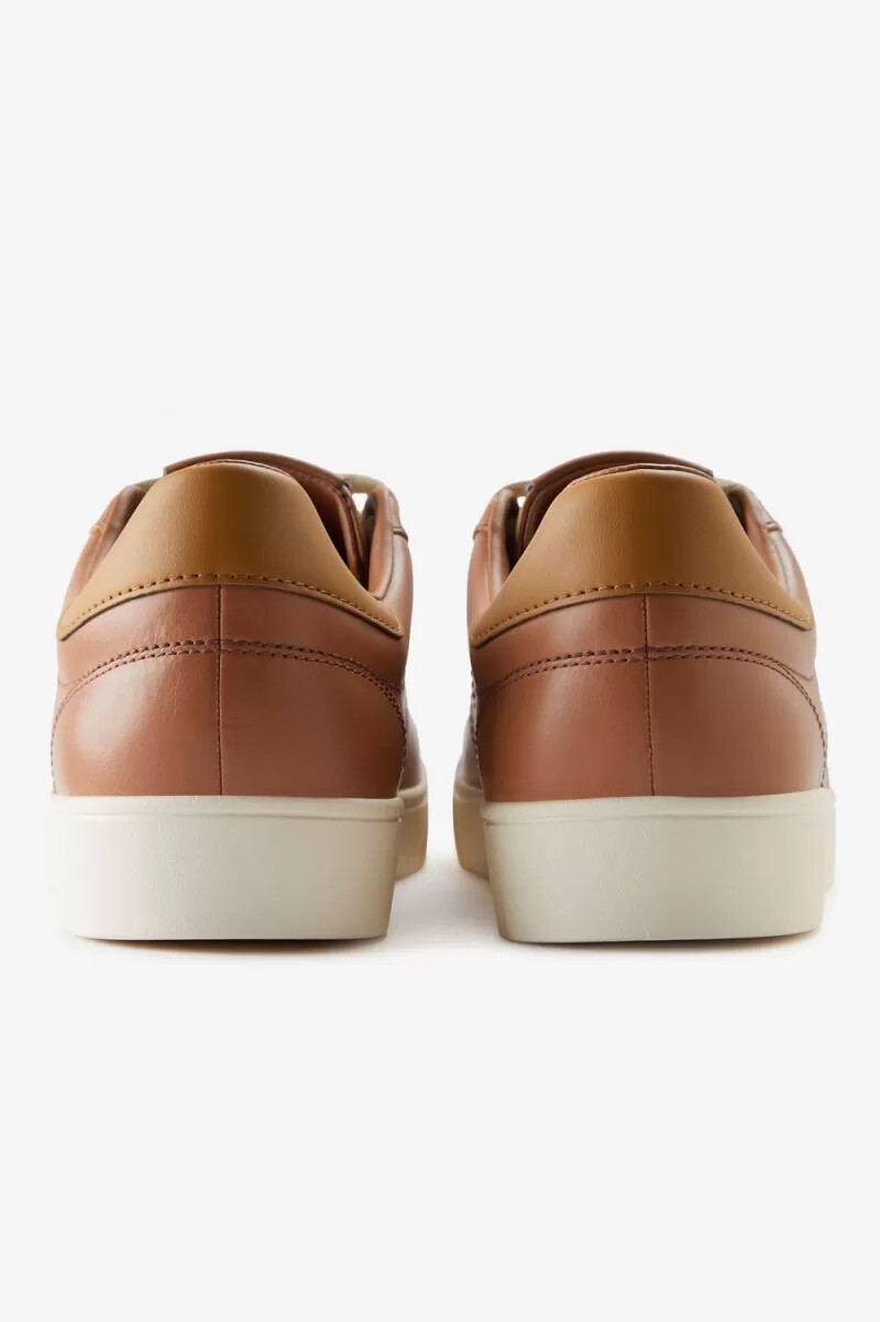 zapatillas de tenis fred perry spencer para mujer color tostado oscuro y café oscuro